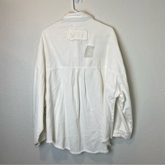 POL NWT Shacket Distressed Oversized Button Front - Picture 9 of 16